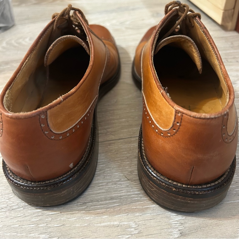 Johnston & Murphy Cellini Leather Oxford Dress Shoes Brown 2-Tone Lace Ups Sz 9M - Picture 6 of 12